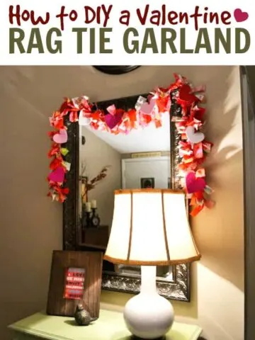 A rag tie garland is one of the easiest types of homemade garlands you can create. All you need string and fabric strips. Great for all holidays!