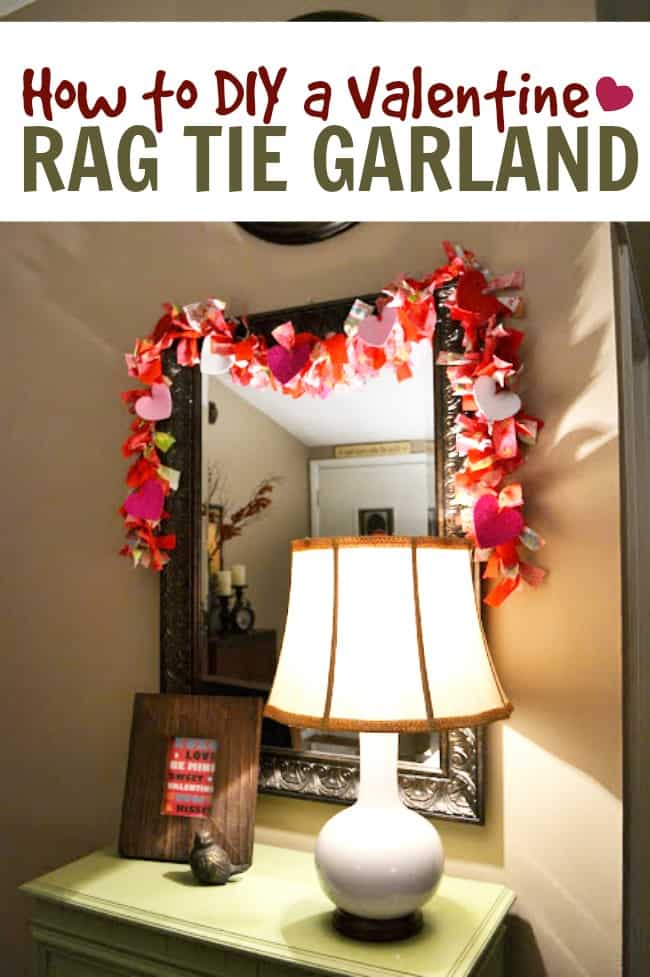 A rag tie garland is one of the easiest types of homemade garlands you can create. All you need string and fabric strips. Great for all holidays!