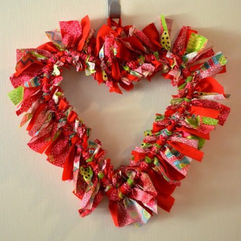 Valentine Rag Tie Wreath