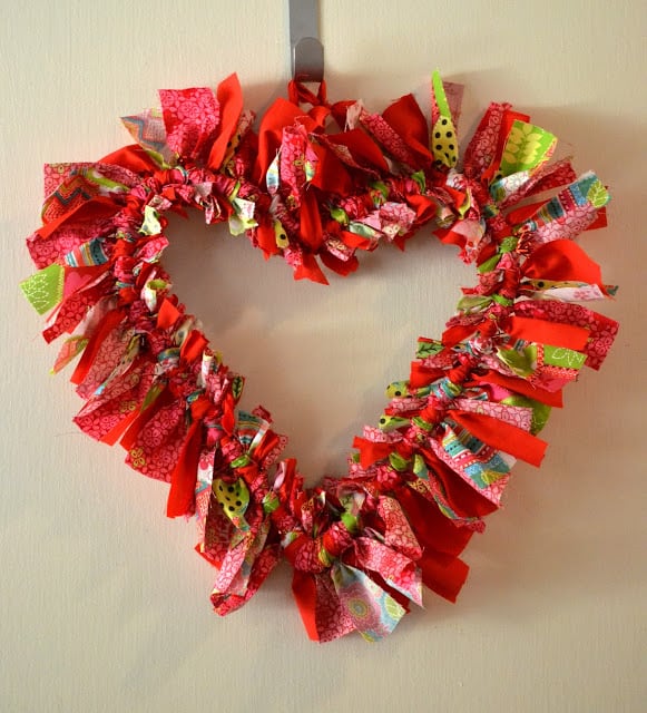 Valentine store rag wreath