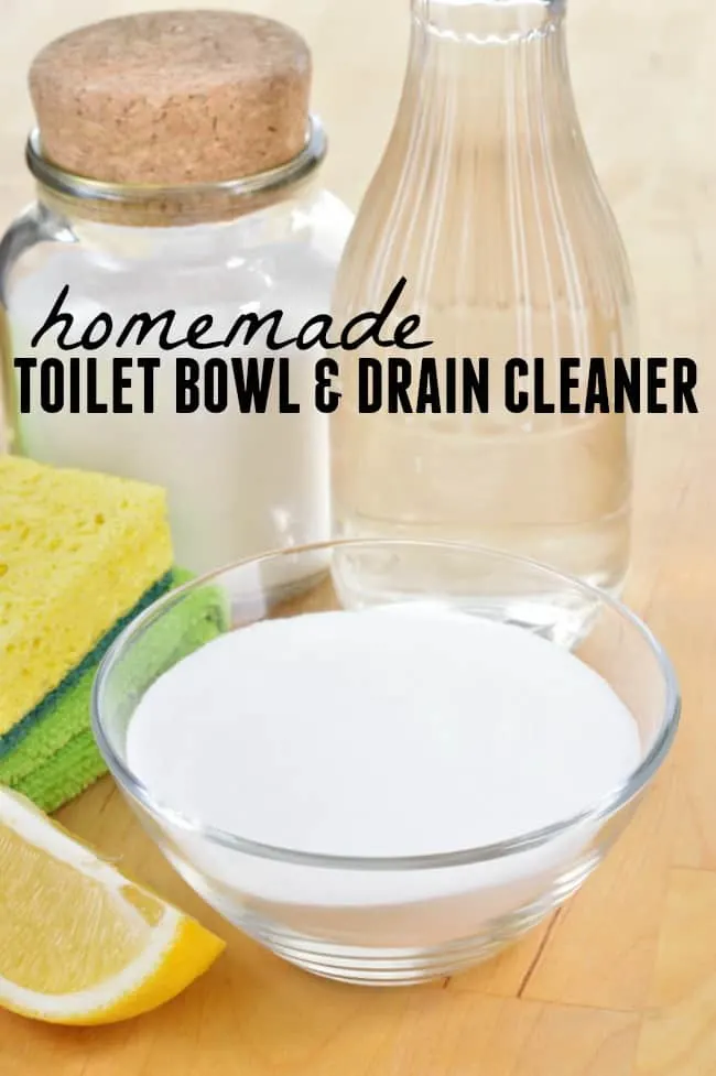 How to clean your toilet bowl and drains (for the kitchen or bath) using this homemade toilet bowl and drain cleaner mixture. No harsh chemicals!