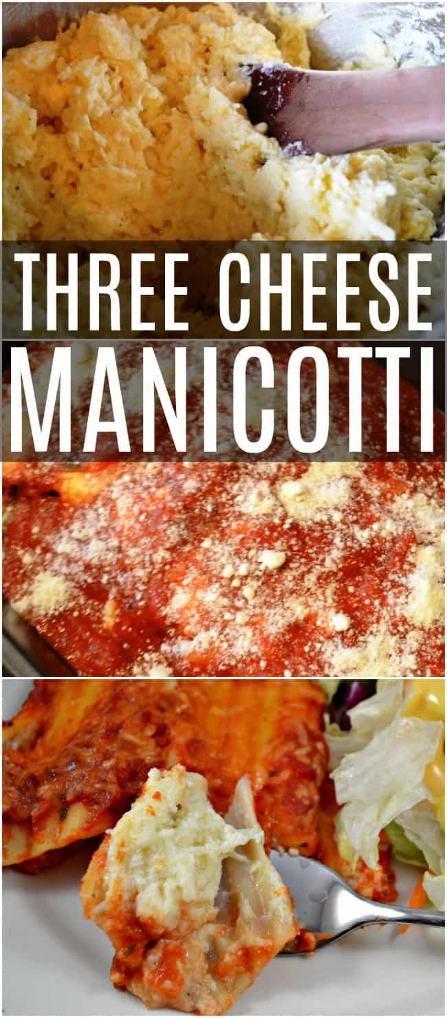 Steps to create the Three Cheese Manicotti