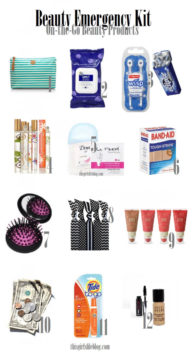 You may need a quick pick-me-up at school or even work either way you can't go wrong with having a beauty emergency kit stashed away in your purse, car or locker. These little handy kits will get you from daytime to playtime. #BeautyEmergencyKit #Beauty #OnTheGoBeautyProducts #BeautyProducts #PromNight #DateNight