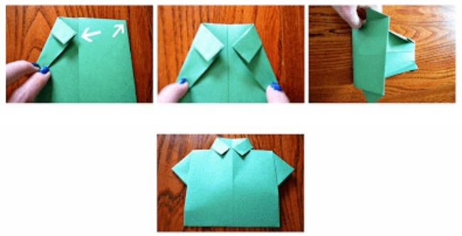 Diy Fathers Day Card Origami Shirt Tie Tutorial