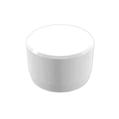 FORMUFIT F001EEC-WH-10 PVC External End Cap, Furniture Grade, 1" Size, White (Pack of 10)