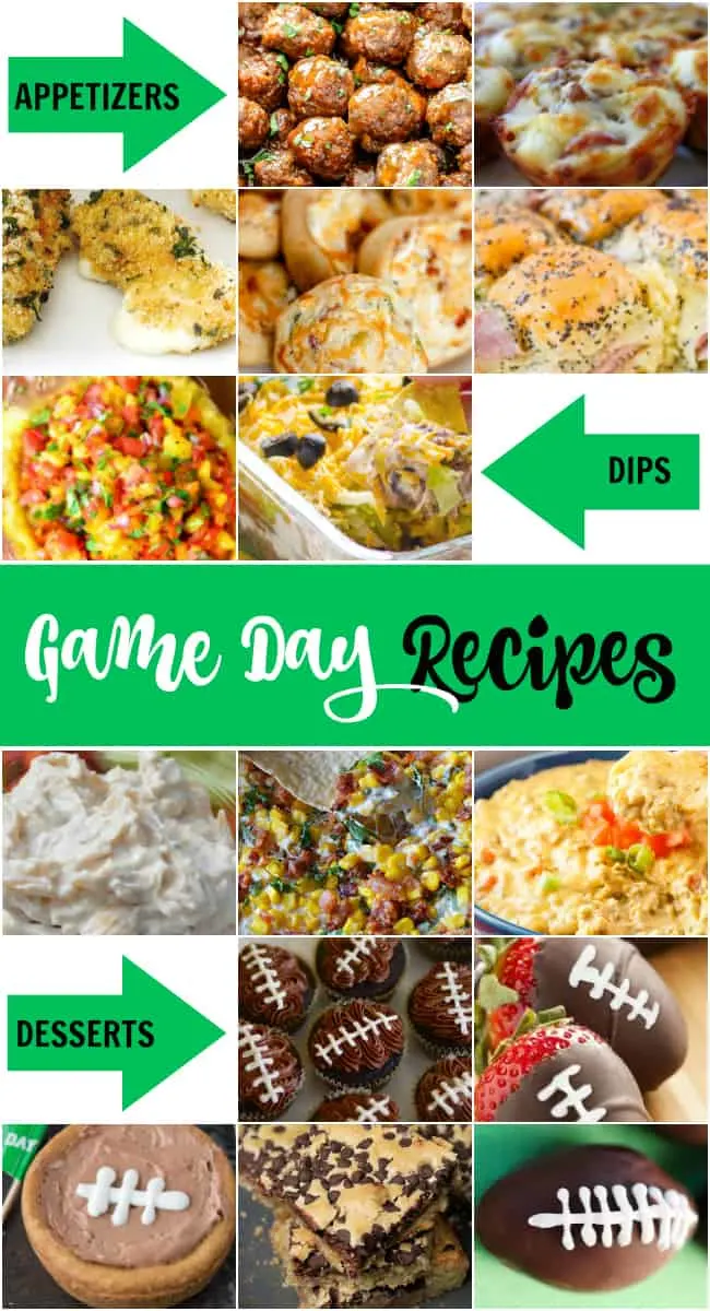 On the hunt for some delicious game day recipes for a crowd? Then these Superbowl party foods you will want to try.  Whether you're a football fanatic or just in it for the halftime show, game day requires serious snacks.  Make your house football headquarters with these recipes for appetizers, dips, and desserts.