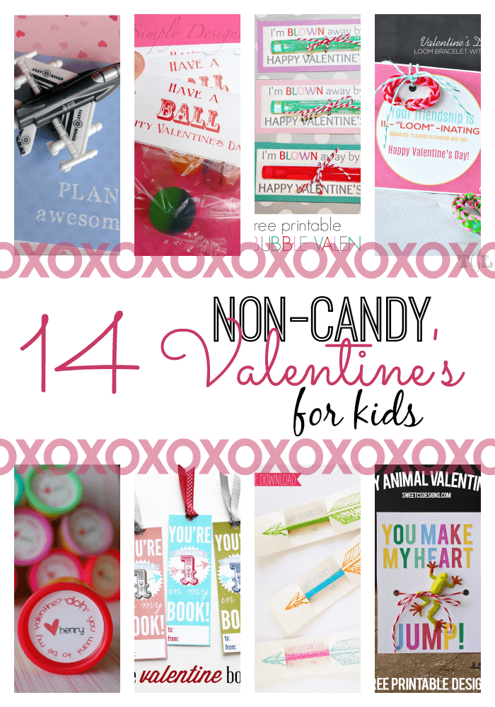 Collage of non-candy Valentine ideas