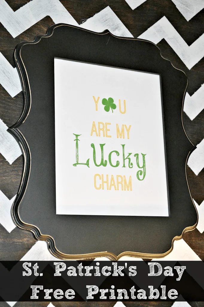 You are my lucky charm print in a black wooden frame