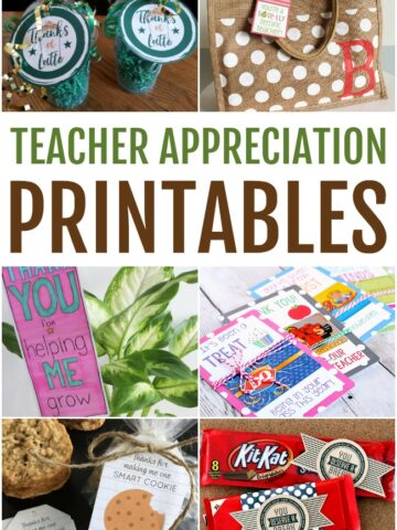 Celebrate those hard-working teachers with a little something special, Teacher Appreciation Printables that make quick and easy gift ideas.