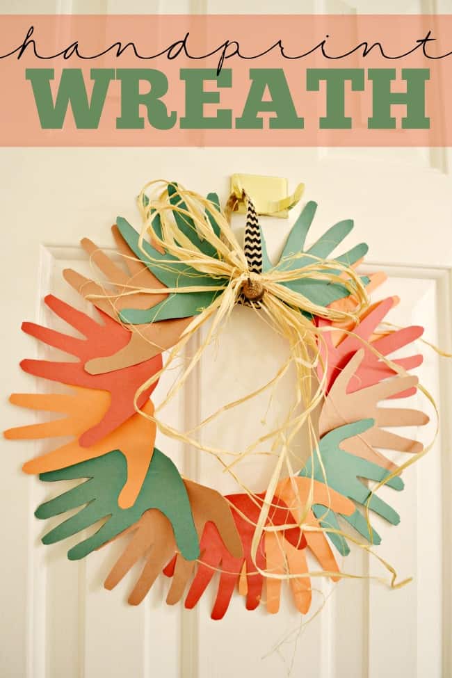 Easy Fall Hand Print Wreath