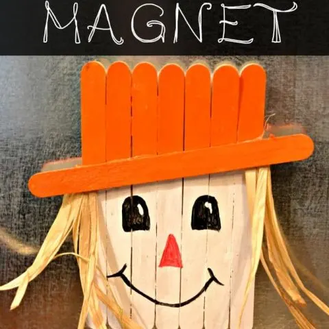 Popsicle Stick Scarecrow Magnet