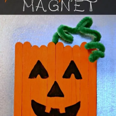 Popsicle Stick Pumpkin Magnet