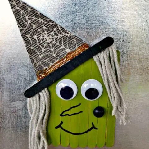 Popsicle Stick Witch Magnet