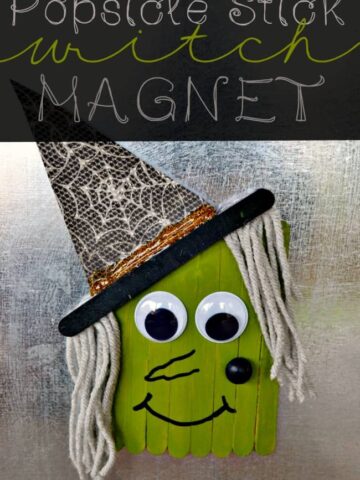 Popsicle Stick Witch Magnet