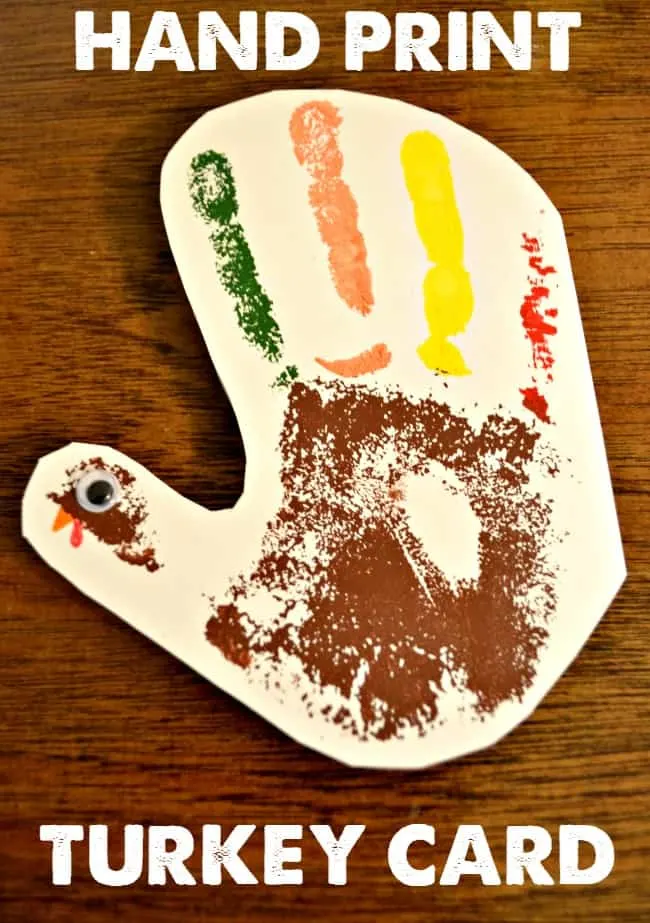 This hand print turkey Thanksgiving card is a great way to get your child involved in the Thanksgiving fun! Create this cute handprint turkey card with this simple tutorial.