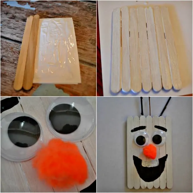 Popsicle Stick Olaf Craft
