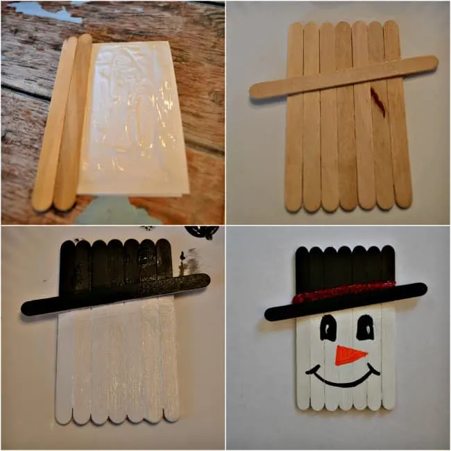Popsicle Stick Snowman Craft