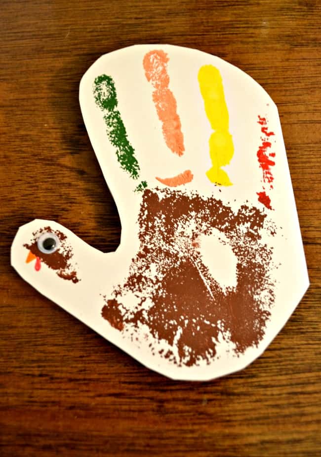 Hand Print Turkey Thanksgiving Card