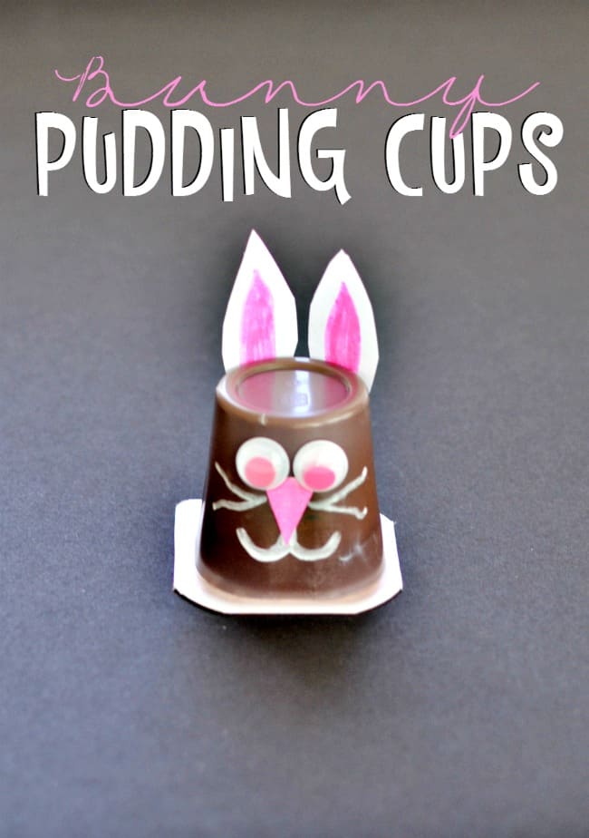 These super cute and easy bunny pudding cups make a great classmate treat. Great for Valentine or Easter!