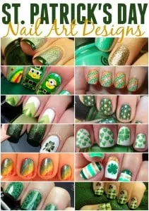 Collage of St. Patrick's Day Nails