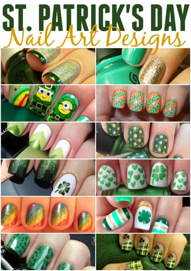 St. Patrick's Day Nail Art Design: Plaid & Shamrocks • Katie Crafts