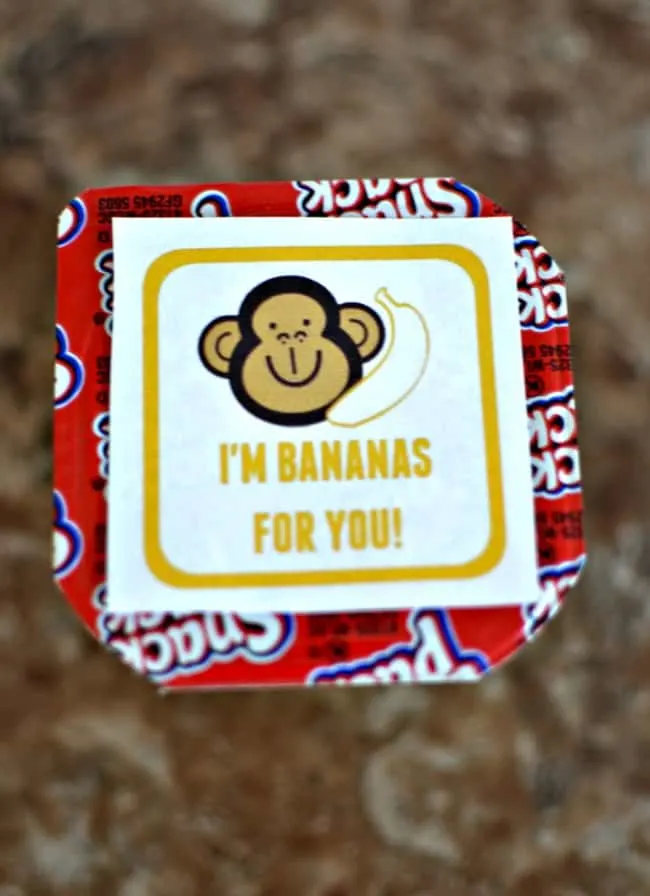 "I'm Bananas for you" Pudding Cups printable