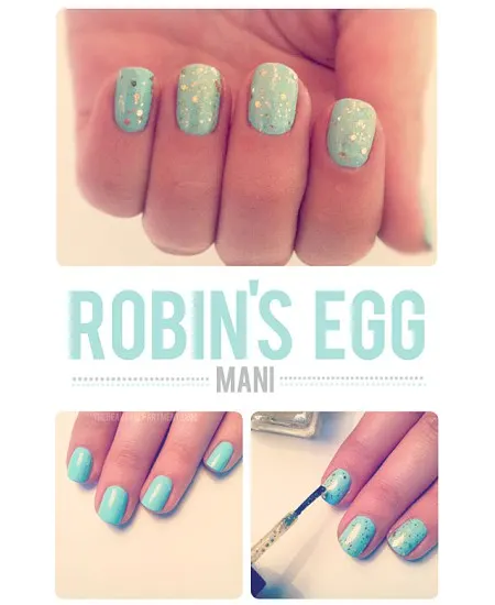 nails that look like spotted robins eggs