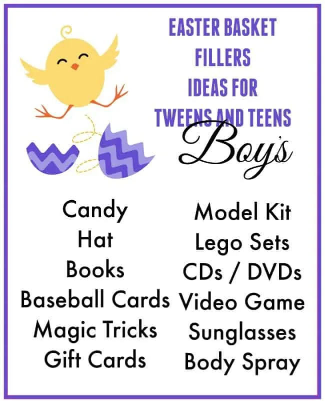 Looking for Easter basket ideas for tweens and teens? How about try these basket filler ideas. Great ideas for girls and boys!