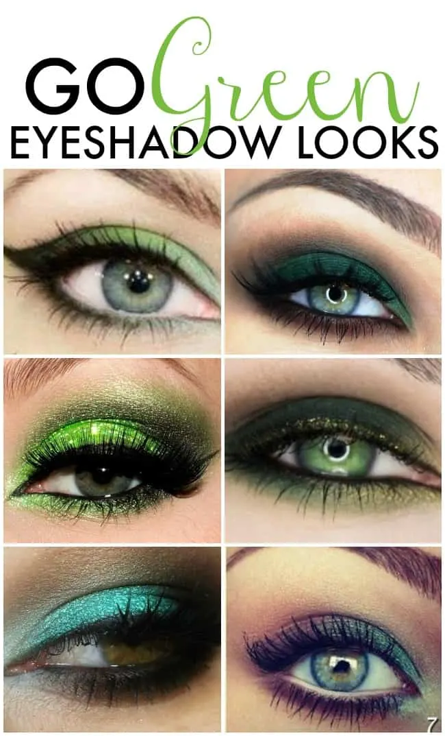 Collage of Green Eyeshadow looks