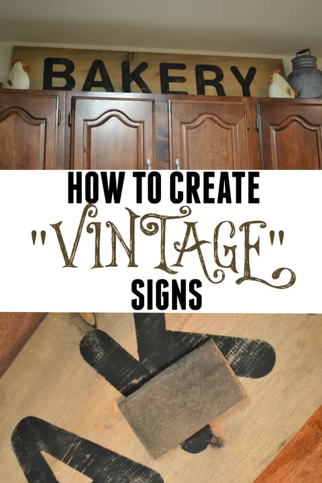 How to create vintage signs using stencils and some homemade stain. This project is easy and inexpensive at only around $20 to make. 