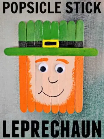 Craft this super cute Popsicle stick leprechaun for St. Patrick's Day with your kiddos.