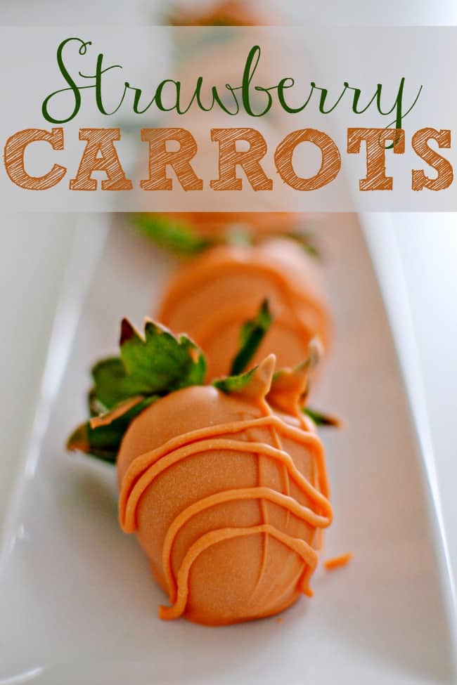 These strawberry carrots are clever, fun and delicious. Perfect for a simple Easter treat.