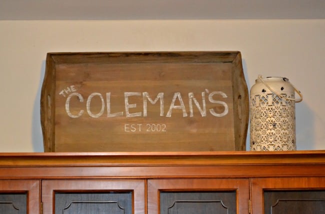 How to turn a tray into a family established sign. Repurpose new or old items to fit your needs.