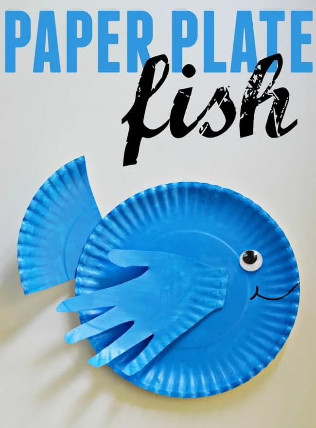 Craft this cute little paper plate fish with your kids this week/weekend. Great for a ocean theme craft activity.