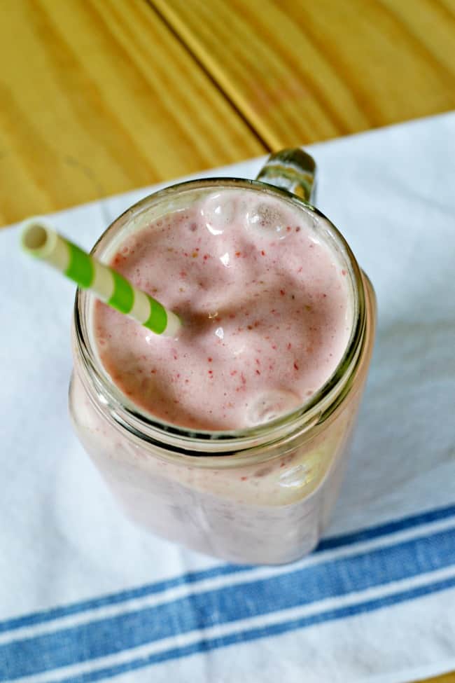 Want a yummy sweet and cold treat? Give this Strawberry Shortcake Smoothie a try. Only 3 simple ingredients.