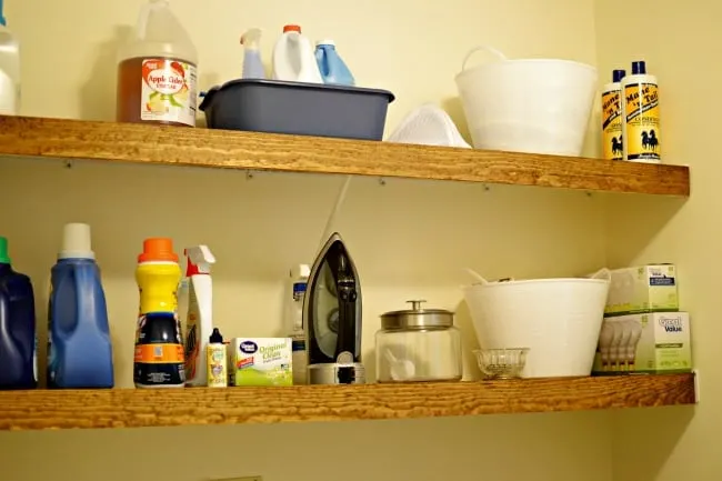 Need a simple solution on how to hide ugly wire shelving in your rental? Check out this inexpensive and clever idea on getting those shelves looking great.