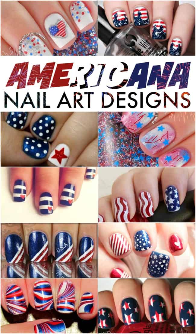 If you are looking to paint your nails for the Fourth of July these nail art designs are so cute and mostly pretty simple. Get your red, white and blue on! :)
