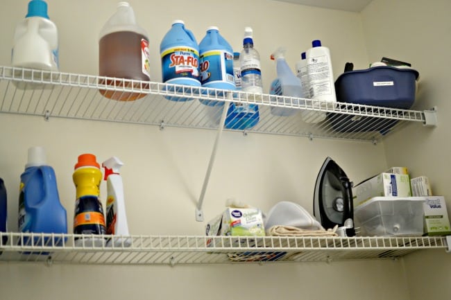 Need a simple solution on how to hide ugly wire shelving in your rental? Check out this inexpensive and clever idea on getting those shelves looking great.