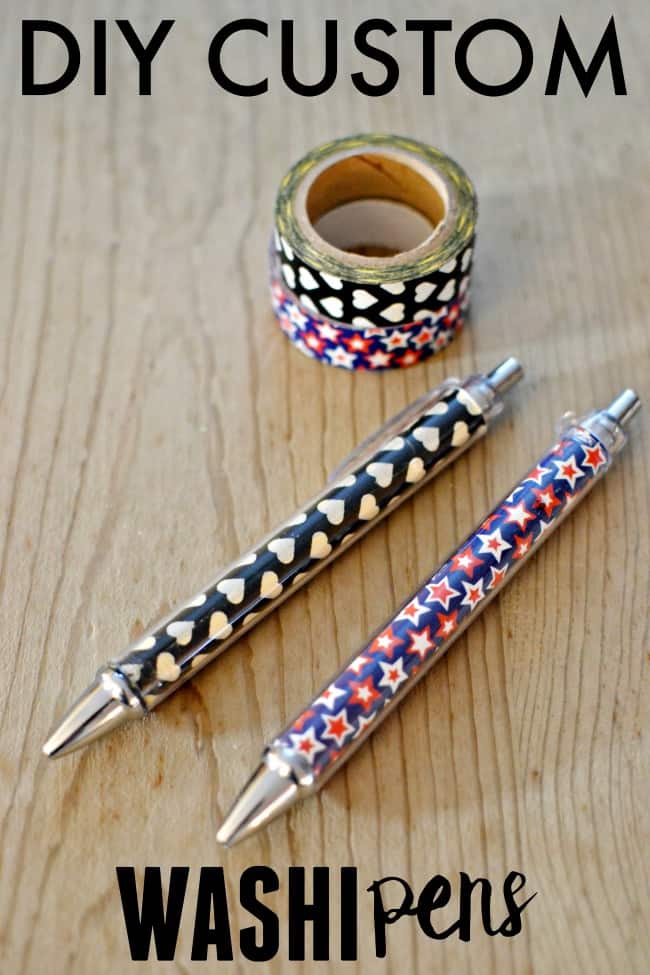 Make your own DIY custom washi pens! Great for changing out designs for the holidays, making custom pens for planning or making custom designs for gifts.