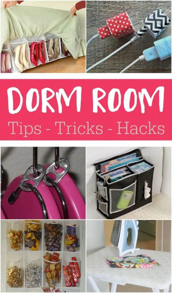 Moving to a dorm? Here are some inspiring dorm room ideas and practical organizational tips, tricks, and hacks for small spaces.