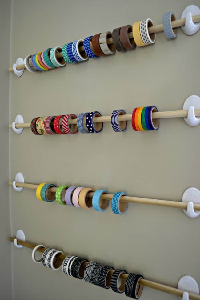Looking for an inexpensive and easy storage solution for all of your washi tape? Definitely check out this option.