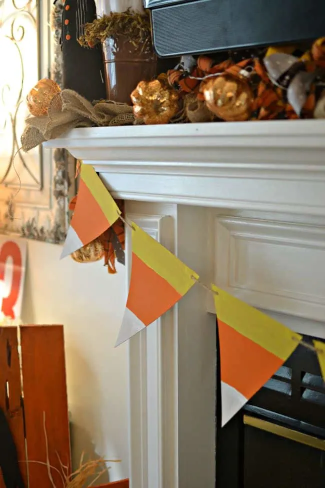 Love this super simple to make $1 candy corn banner.