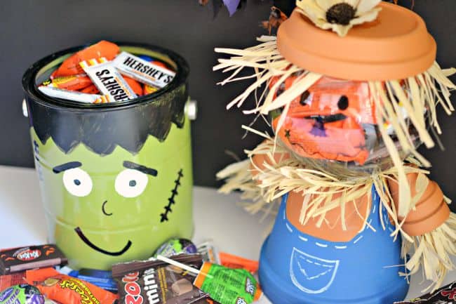 Create these super cute Halloween tableware dishes for your next monster mash. From a super simple Frankenstein to a little more advanced scarecrow but really easy to make as well. 