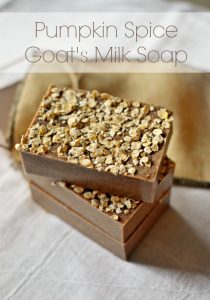Love this recipe for homemade pumpkin spice goat's milk soap. It smells divine with a creamy pumpkin and hint of spice scent. Just like fall! Great gift idea too!