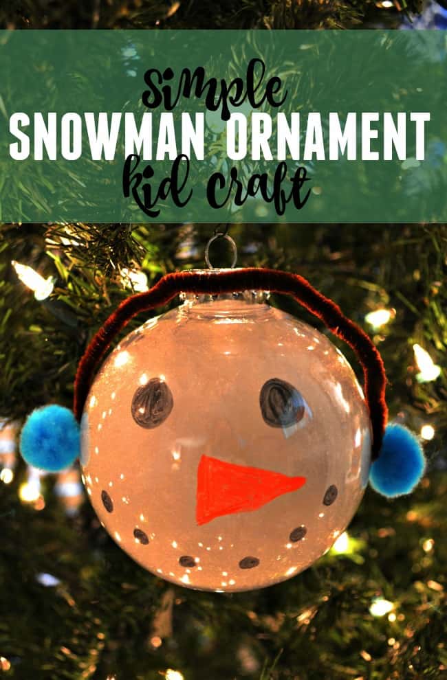 You can't get easier than this super cute snowman ornament craft. It is perfect for the kids to help with.