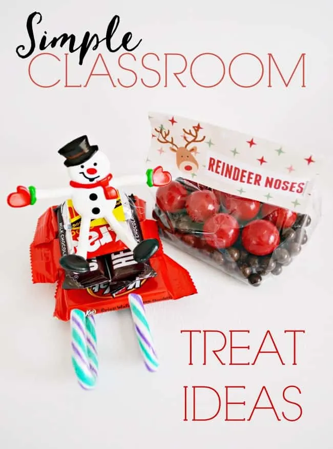 These candy sleigh and reindeer noses classroom treat ideas are simple to make and perfect for any class from young to older. 