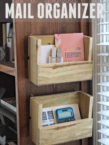 Organize all of your office papers and monthly bills with this diy mail organizer. Simple 30 minute project for approximately $1.25 per organizer.