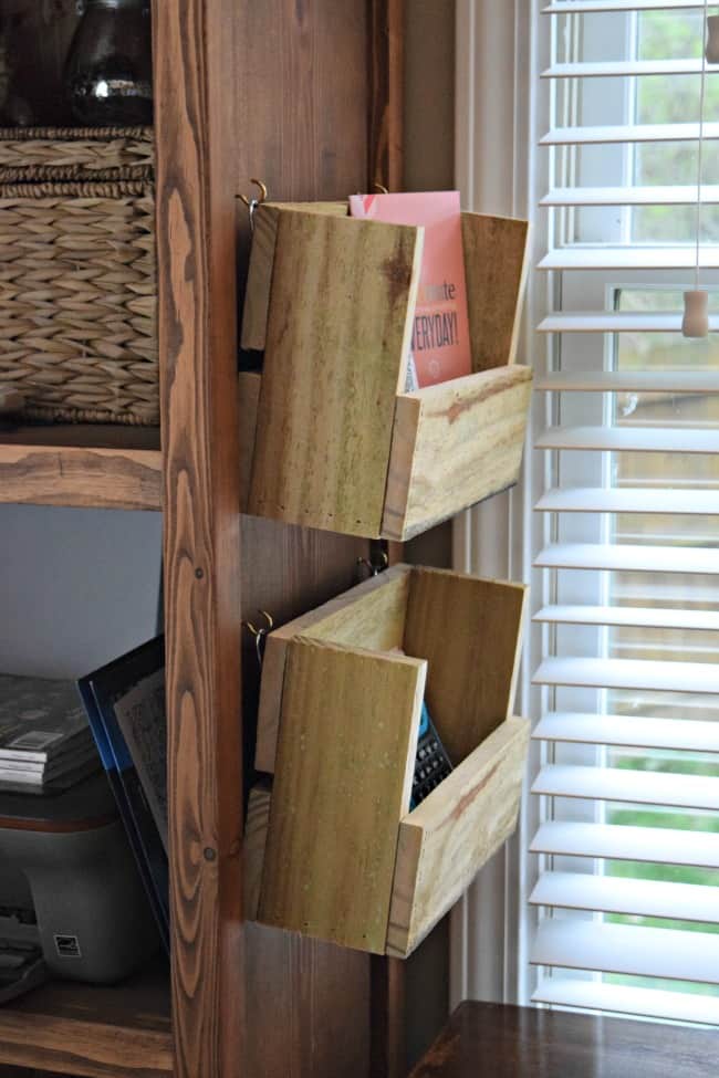 Organize all of your office papers and monthly bills with this diy mail organizer. Simple 30 minute project for approximately $1.25 per organizer.