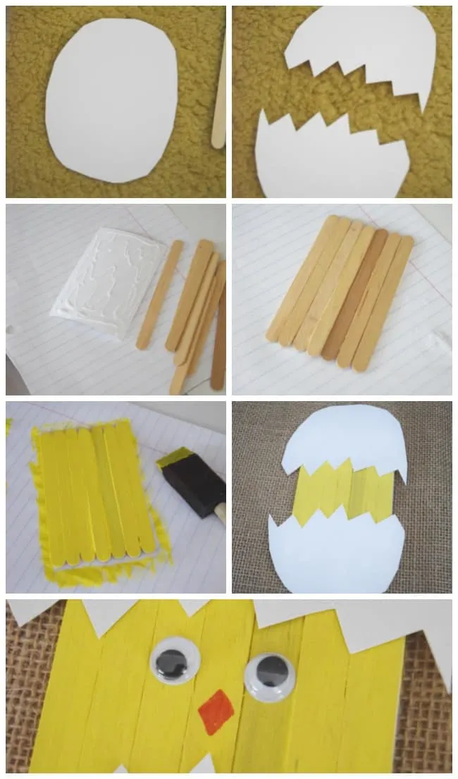 Keep your kids entertained this Easter and create this cute little Popsicle stick Easter chick craft.