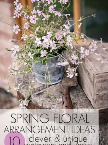 These beautiful spring floral arrangement ideas are great for just a spring centerpiece, wedding centerpieces, or Easter centerpiece. So many simple and great ideas with unique and creative ways to display them.